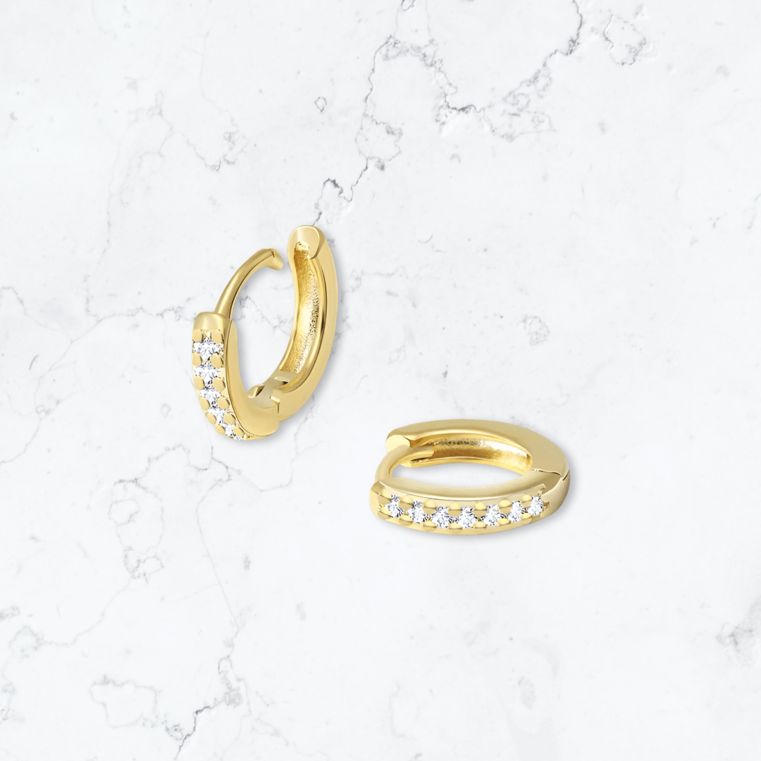 Gold Helix Huggies - Gemineye Jewellery