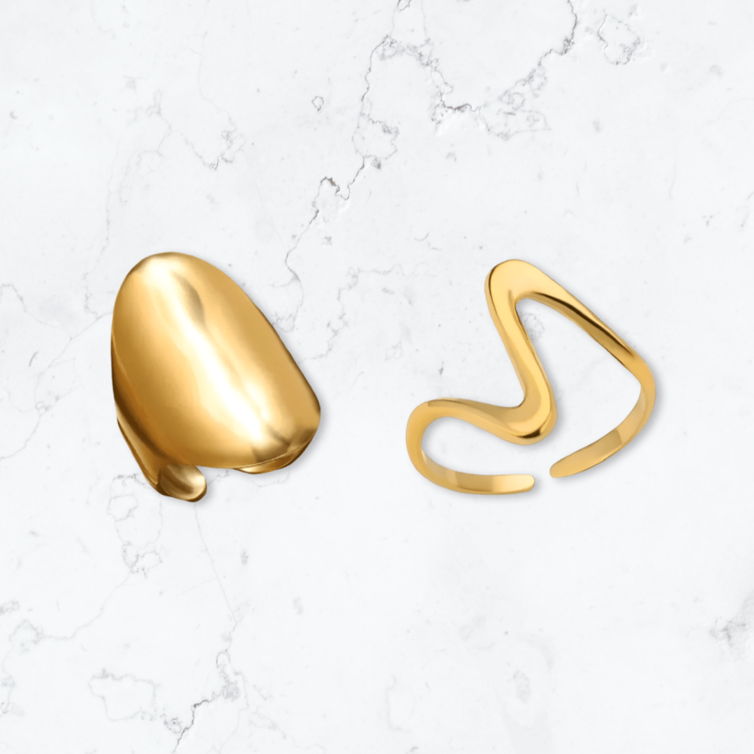 Gold Ring Duo - Gemineye Jewellery