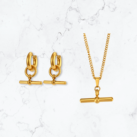 Gold T - Bar Duo - Gemineye Jewellery