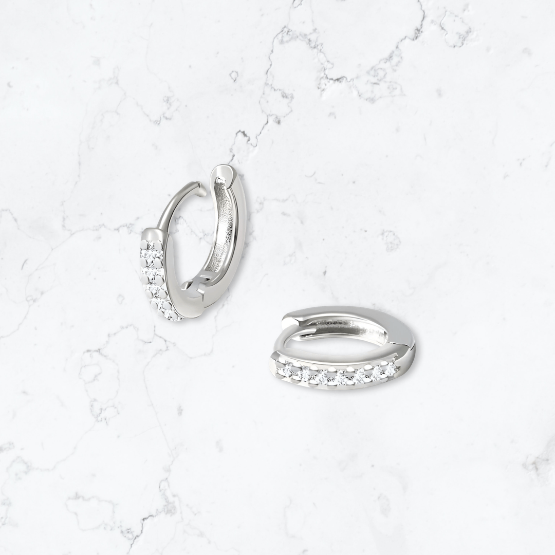 Silver Helix Huggies - Gemineye Jewellery