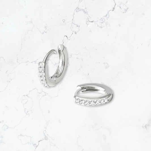 Silver Helix Huggies - Gemineye Jewellery