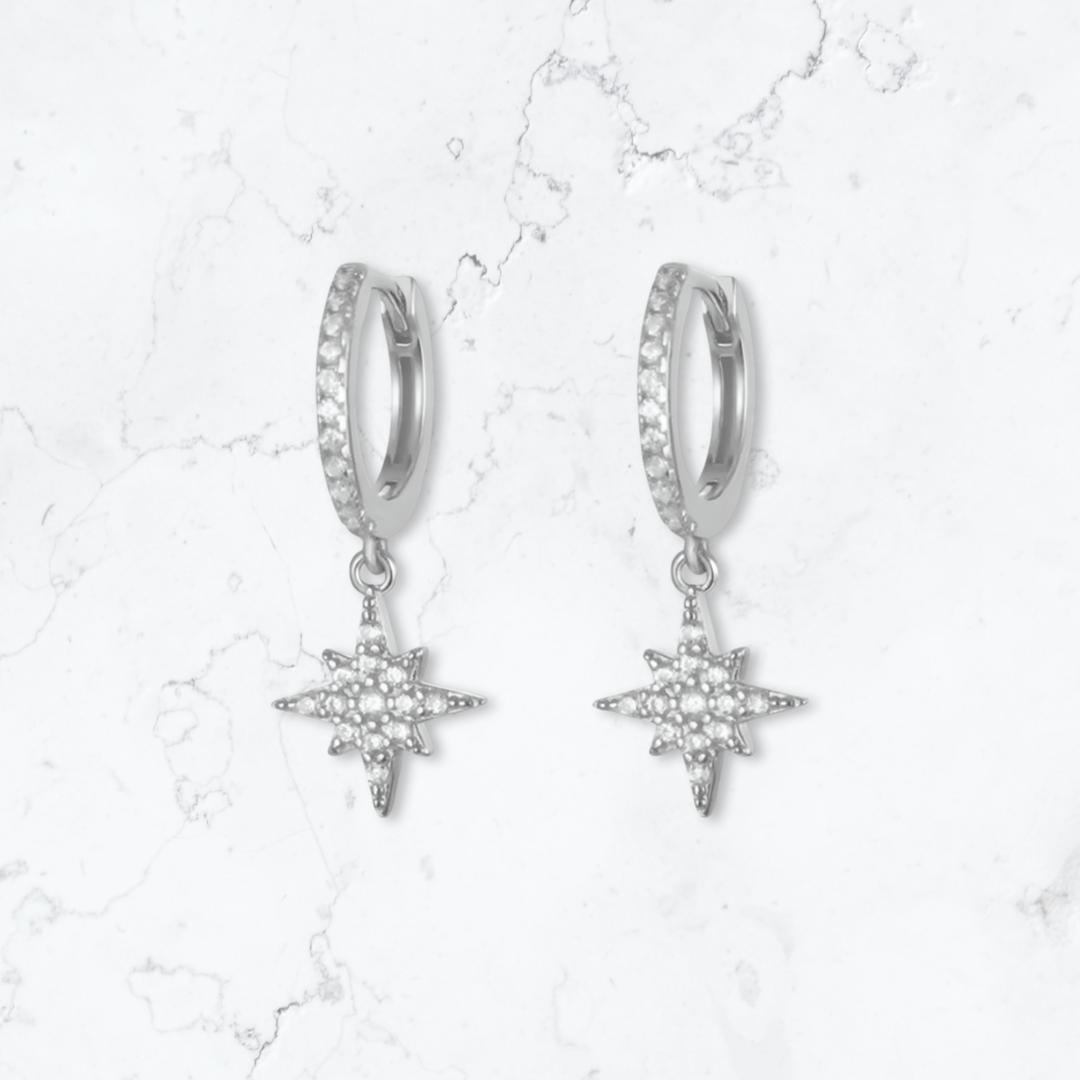 Silver Star Huggies - Gemineye Jewellery
