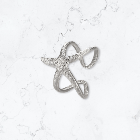 Silver Starfish Ring - Gemineye Jewellery