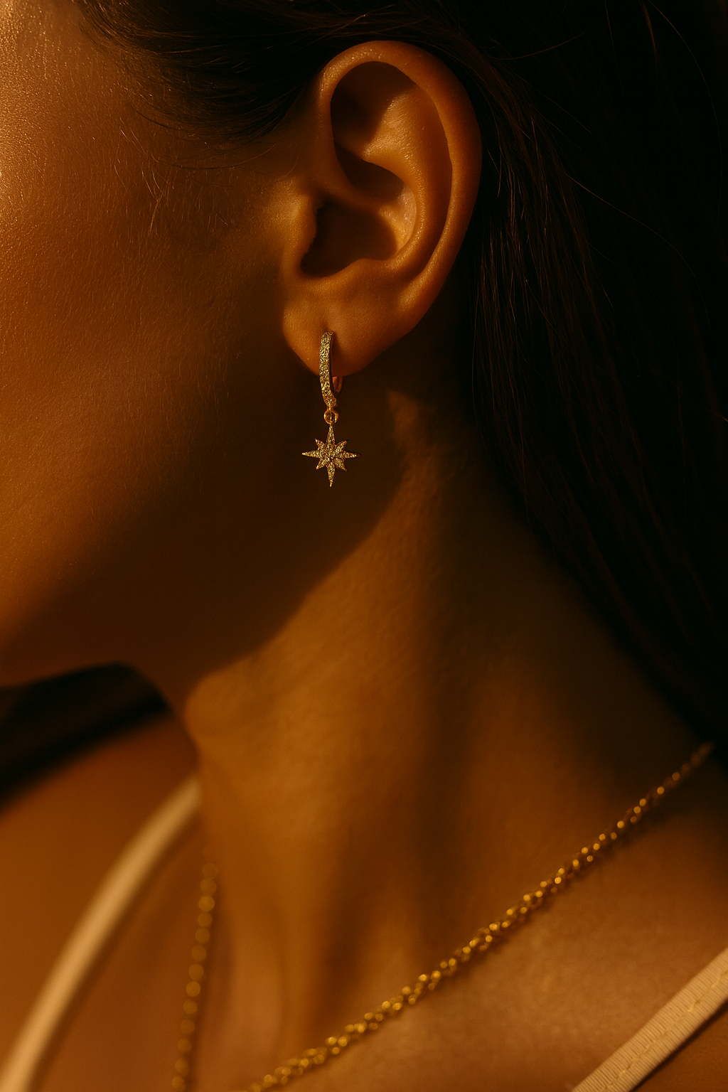 Gold Star Huggies - Gemineye Jewellery