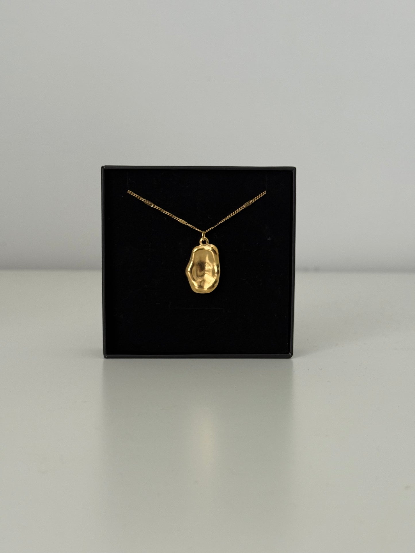 Gold Molten Pendant Necklace