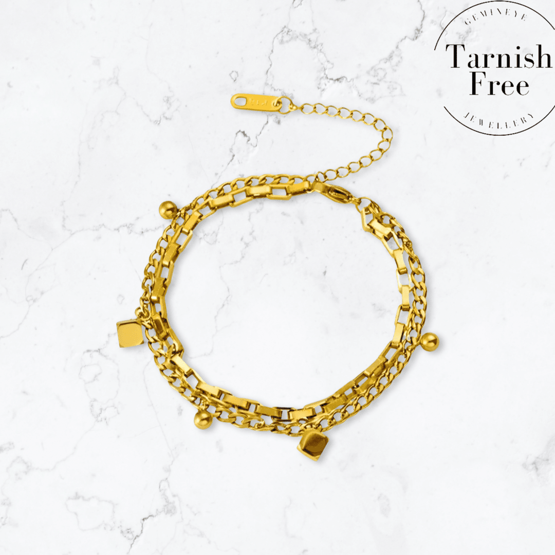 Gold Duo Chain Bracelet - Gemineye Jewellery