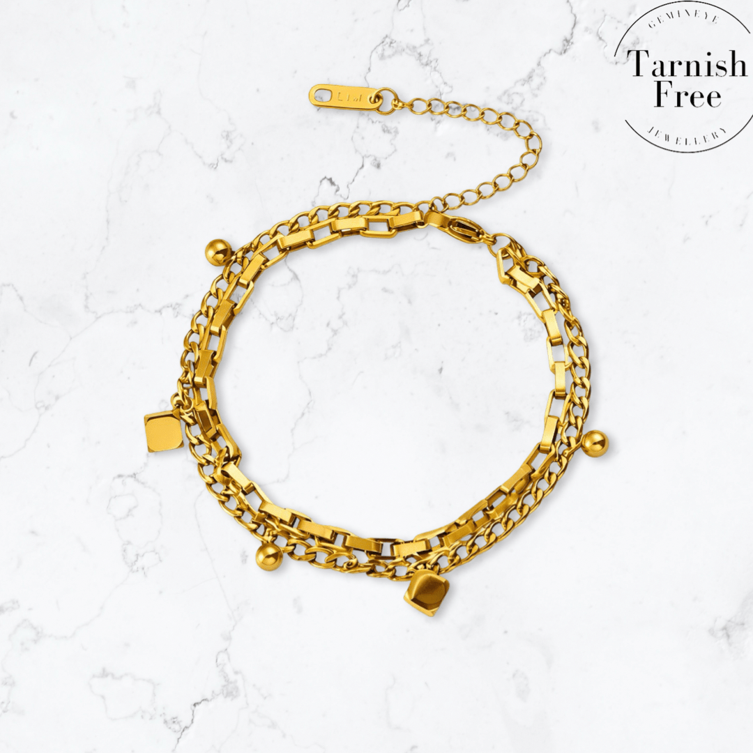 Gold Duo Chain Bracelet - Gemineye Jewellery