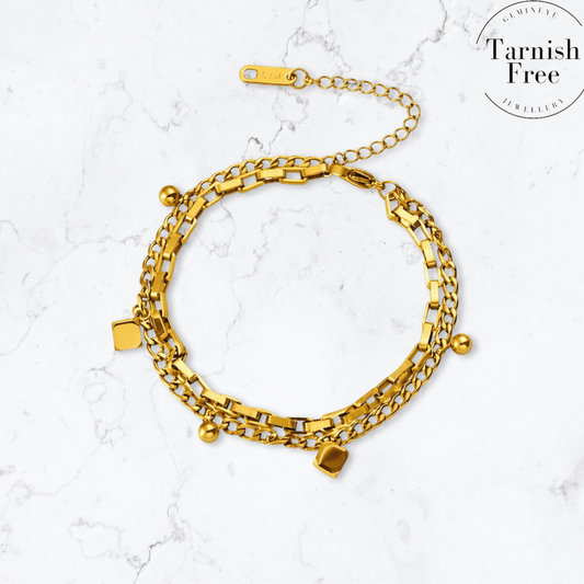 Gold Duo Chain Bracelet - Gemineye Jewellery
