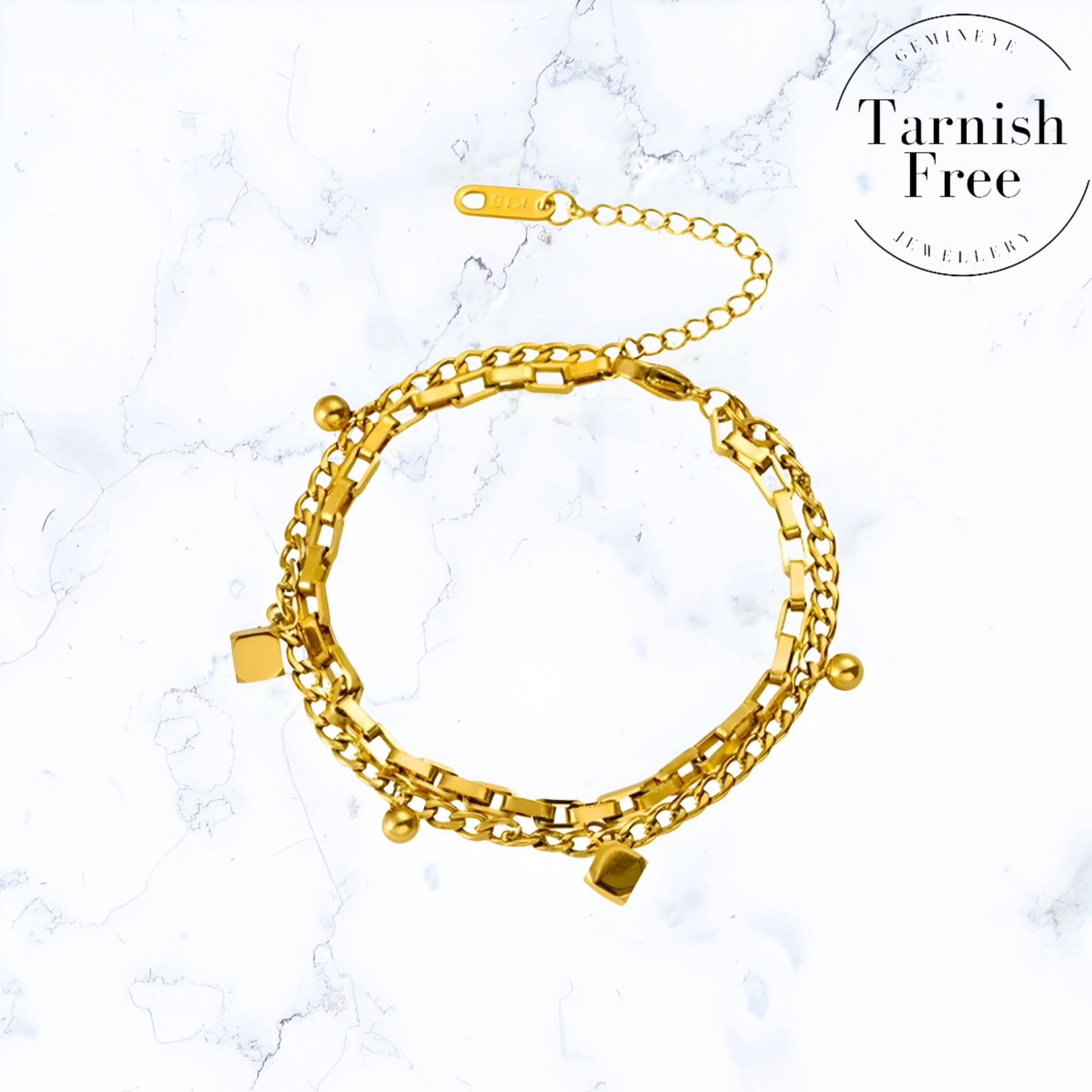 Gold Duo Chain Bracelet - Gemineye Jewellery