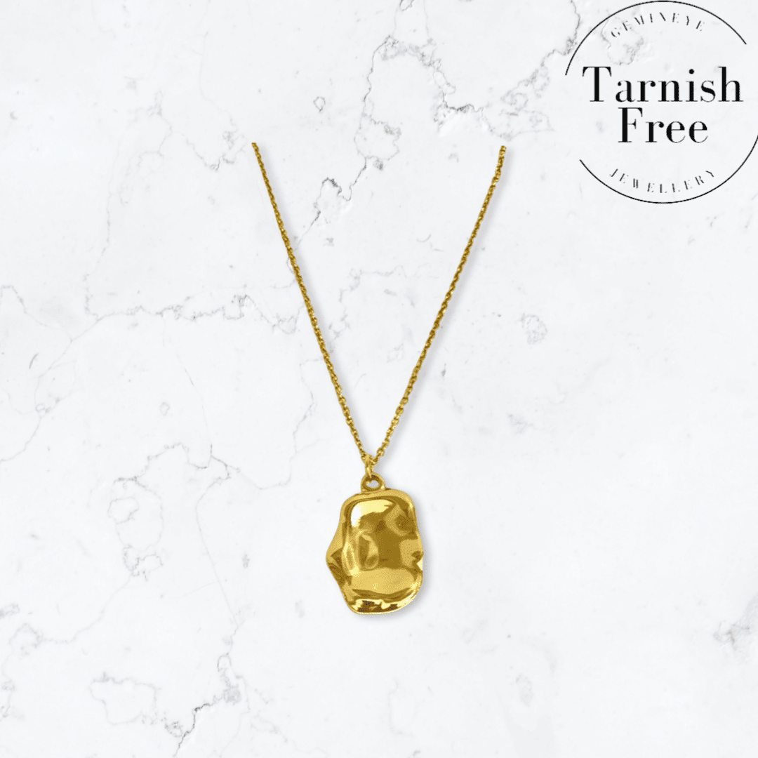 Gold Molten Pendant Necklace - Gemineye Jewellery