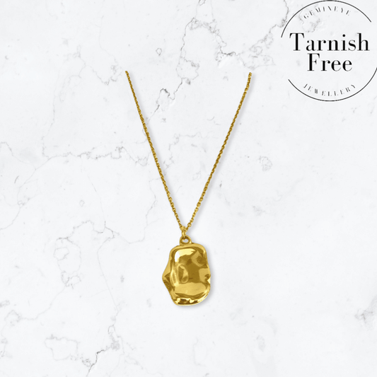 Gold Molten Pendant Necklace - Gemineye Jewellery