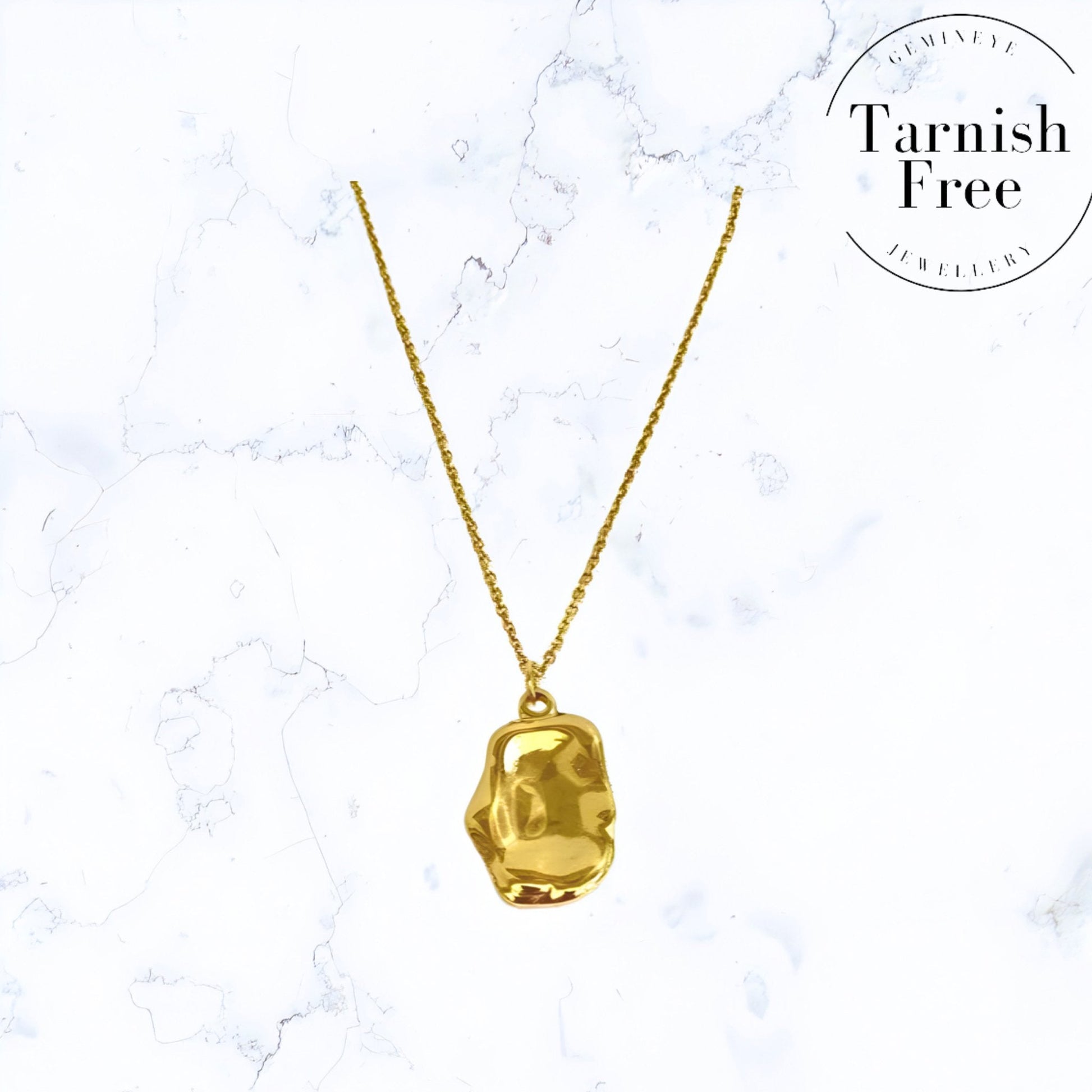 Gold Molten Pendant Necklace - Gemineye Jewellery