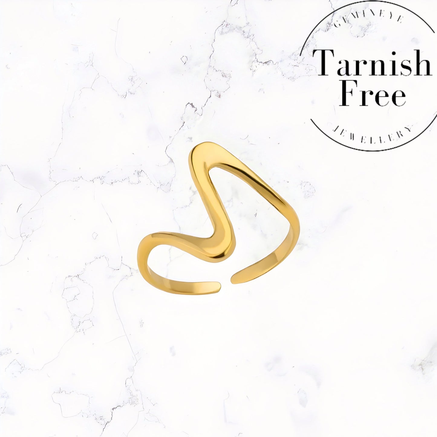 Gold Ribbon Ring - Gemineye Jewellery