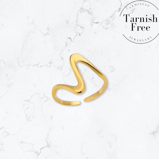 Gold Ribbon Ring - Gemineye Jewellery