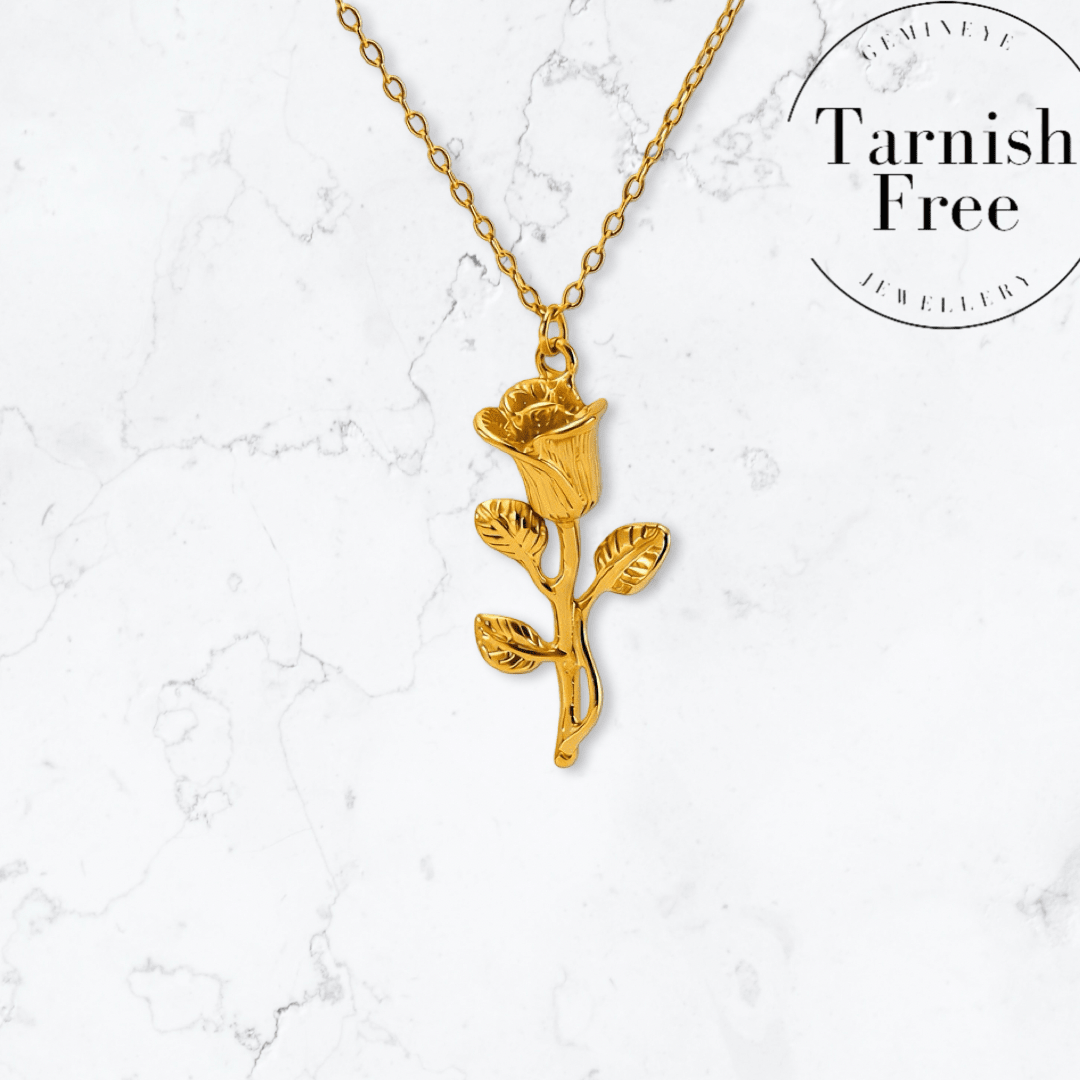 Gold Rose Necklace - Gemineye Jewellery