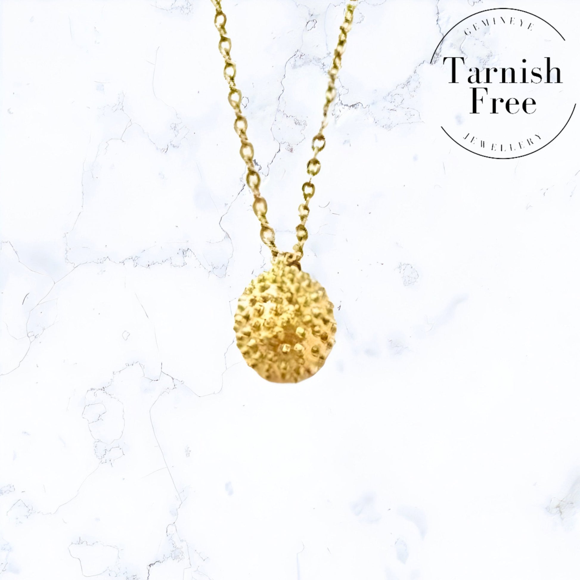 Gold Single Drop Pendant Necklace - Gemineye Jewellery