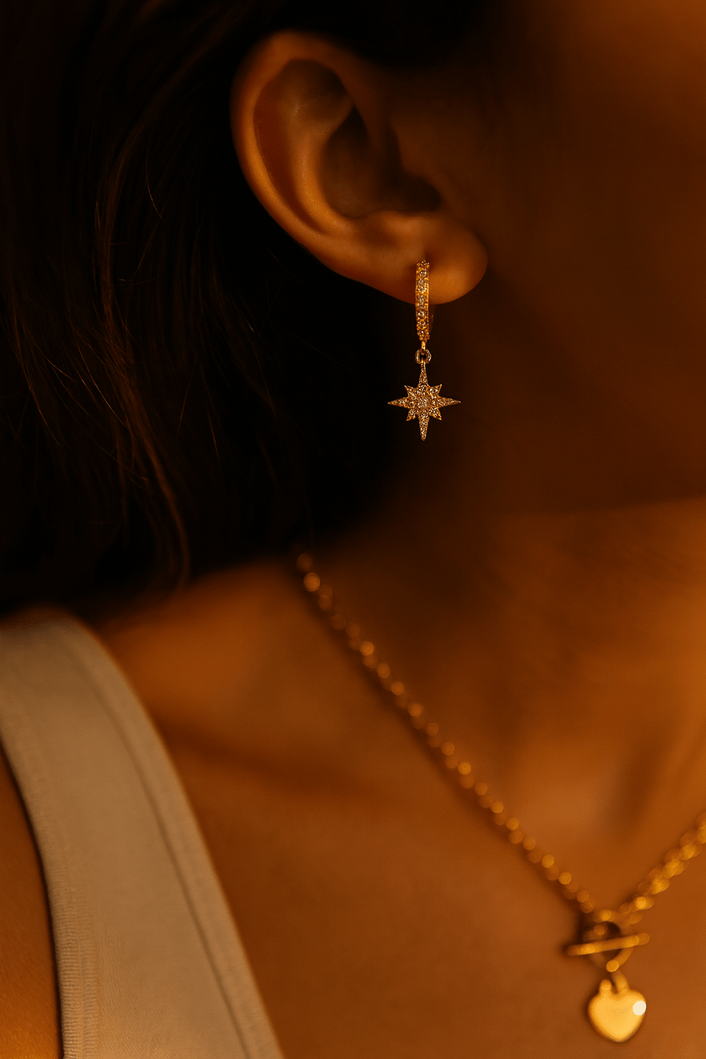 Gold Star Huggies - Gemineye Jewellery