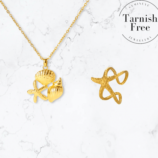 Gold Starfish Duo - Gemineye Jewellery