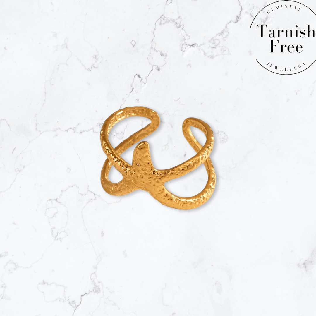 Gold Starfish Ring - Gemineye Jewellery