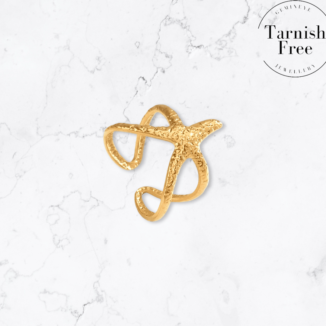 Gold Starfish Ring - Gemineye Jewellery