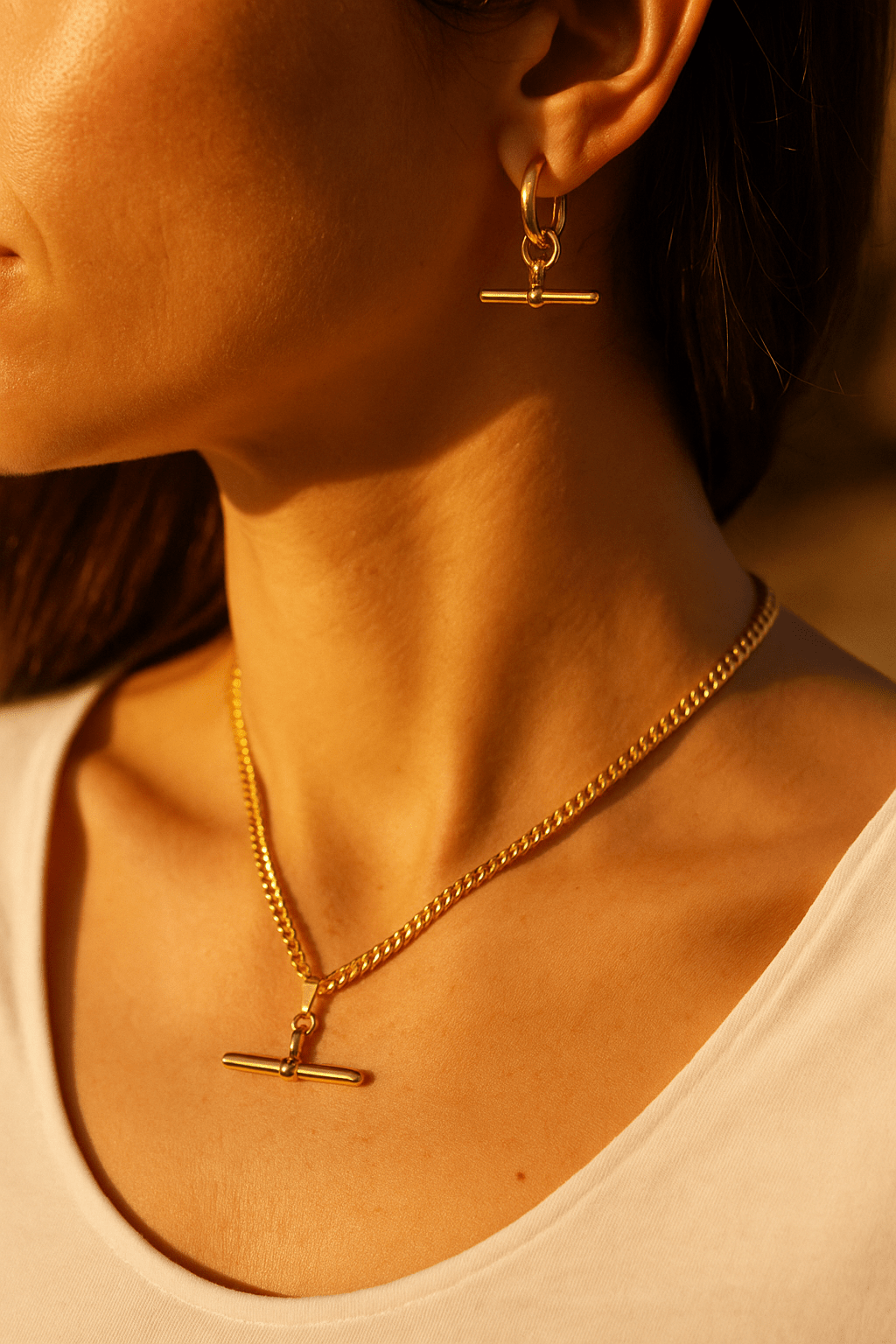 Gold T - Bar Duo - Gemineye Jewellery