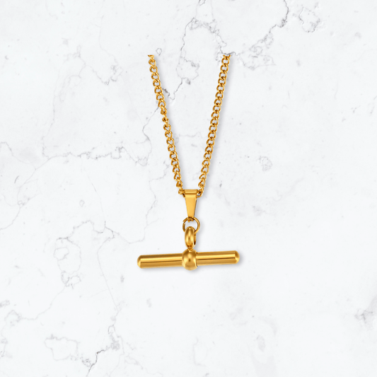 Gold T - Bar Necklace - Gemineye Jewellery