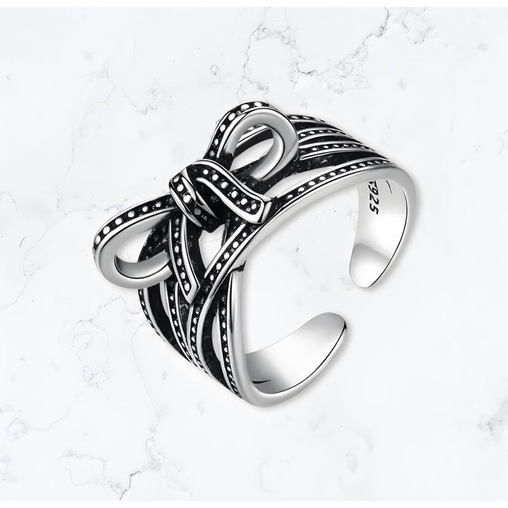 Silver Bow Ring - Gemineye Jewellery