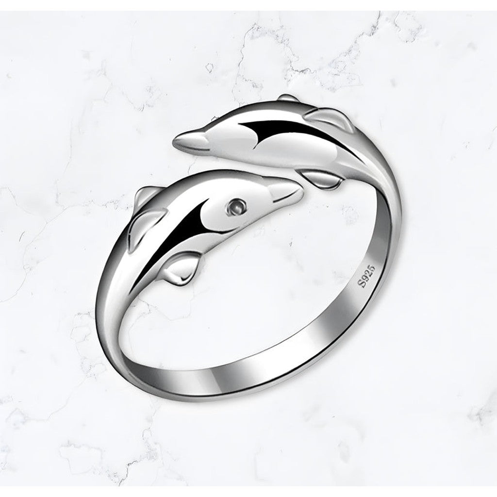 Silver Dolphin Ring - Gemineye Jewellery