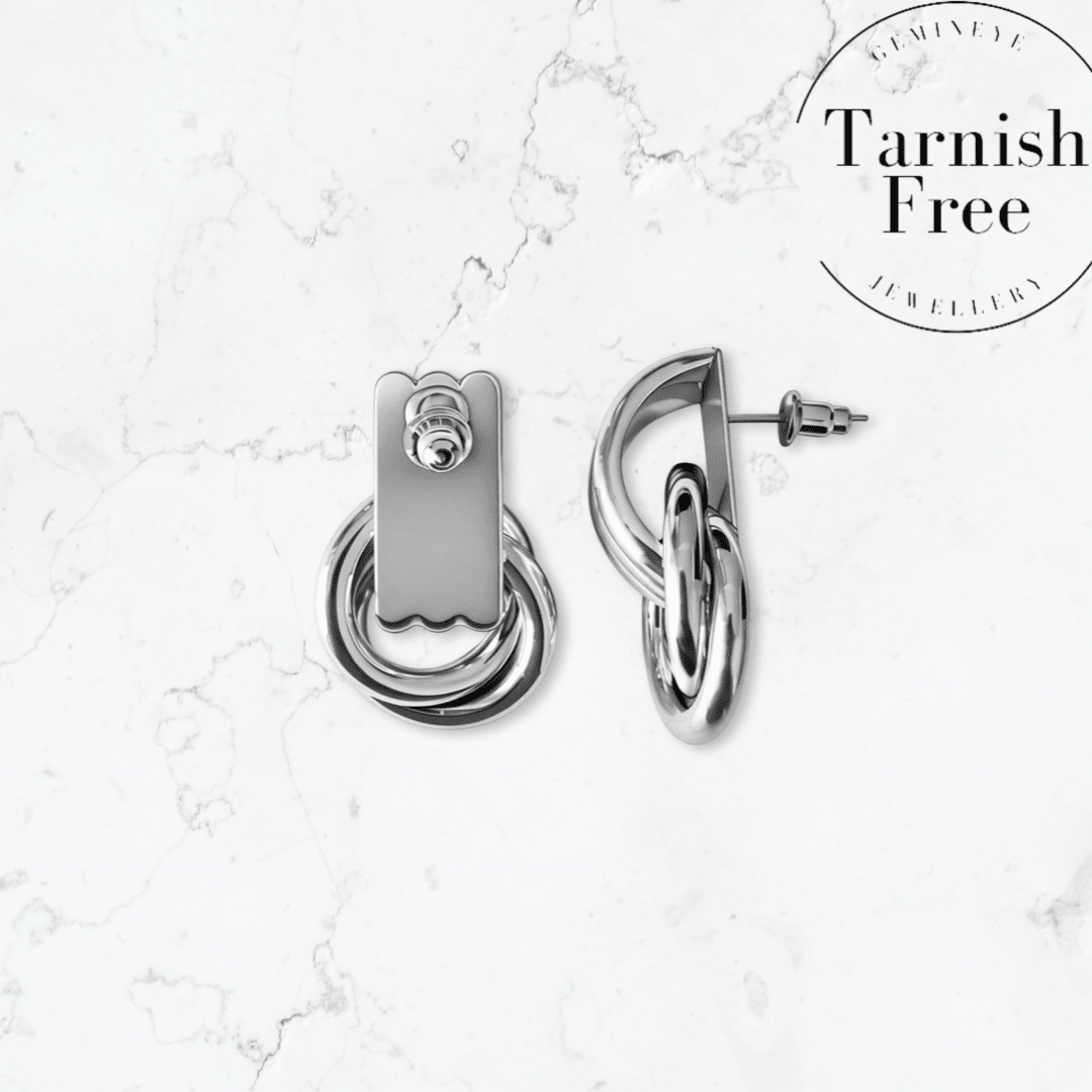 Silver Double Knot Earrings - Gemineye Jewellery
