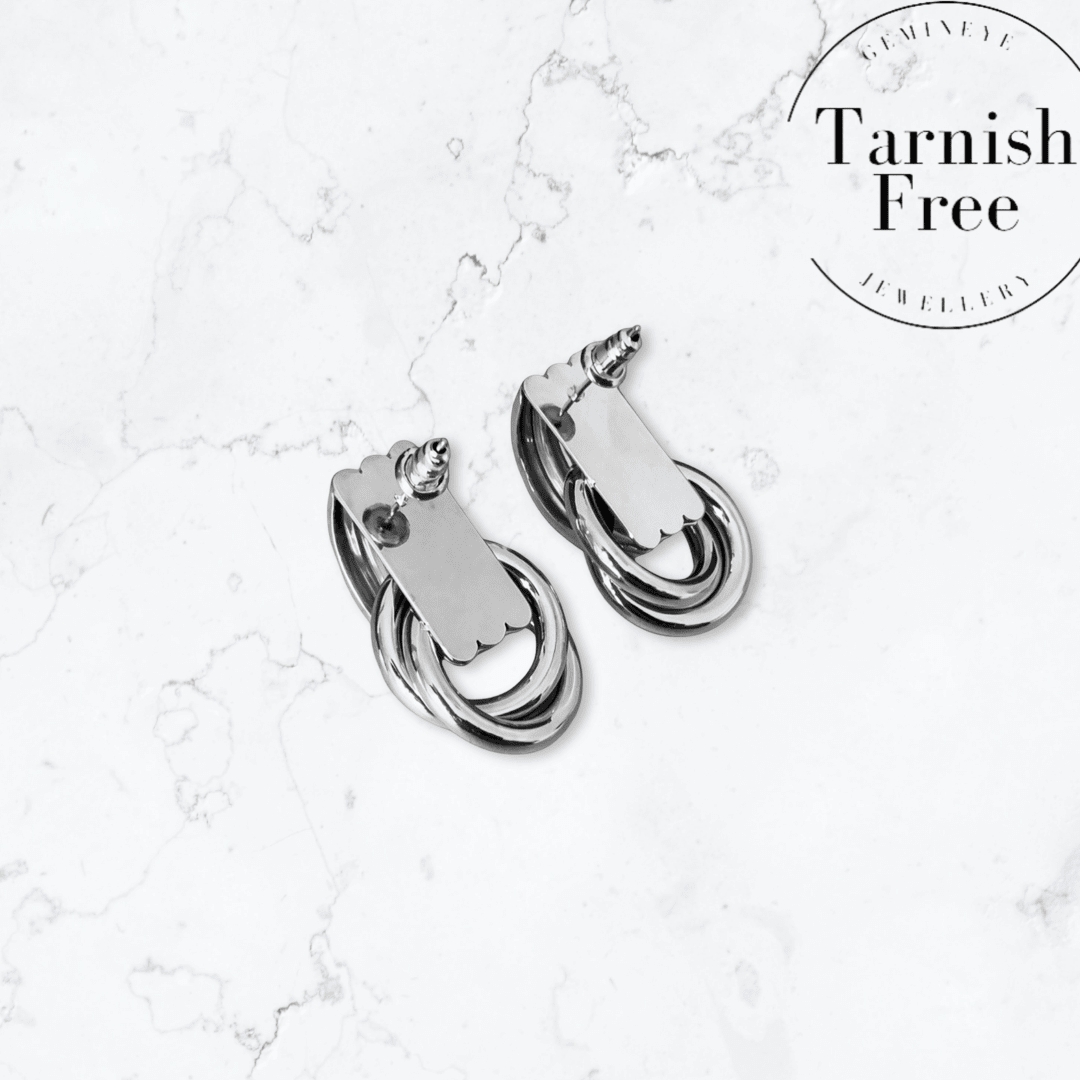 Silver Double Knot Earrings - Gemineye Jewellery