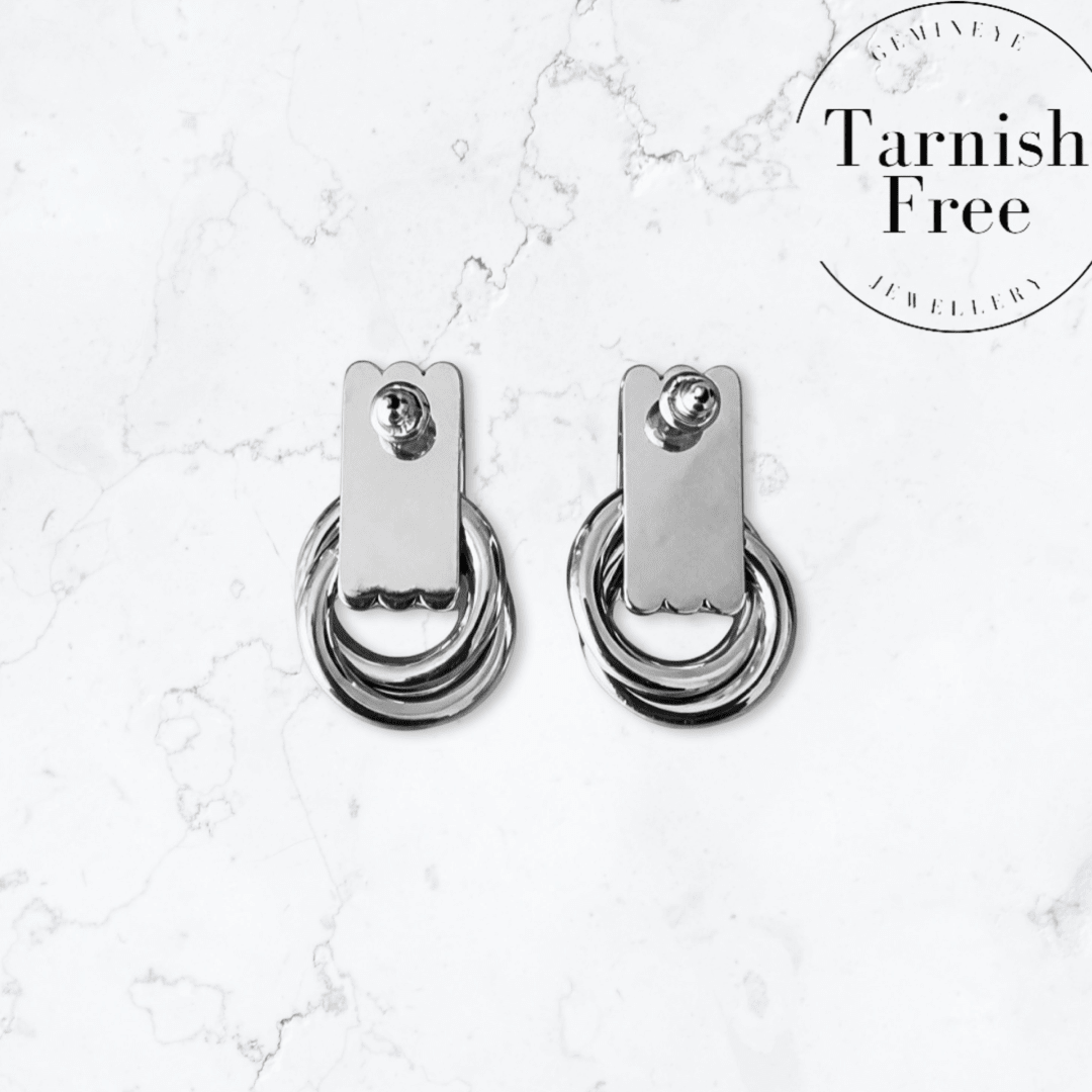 Silver Double Knot Earrings - Gemineye Jewellery