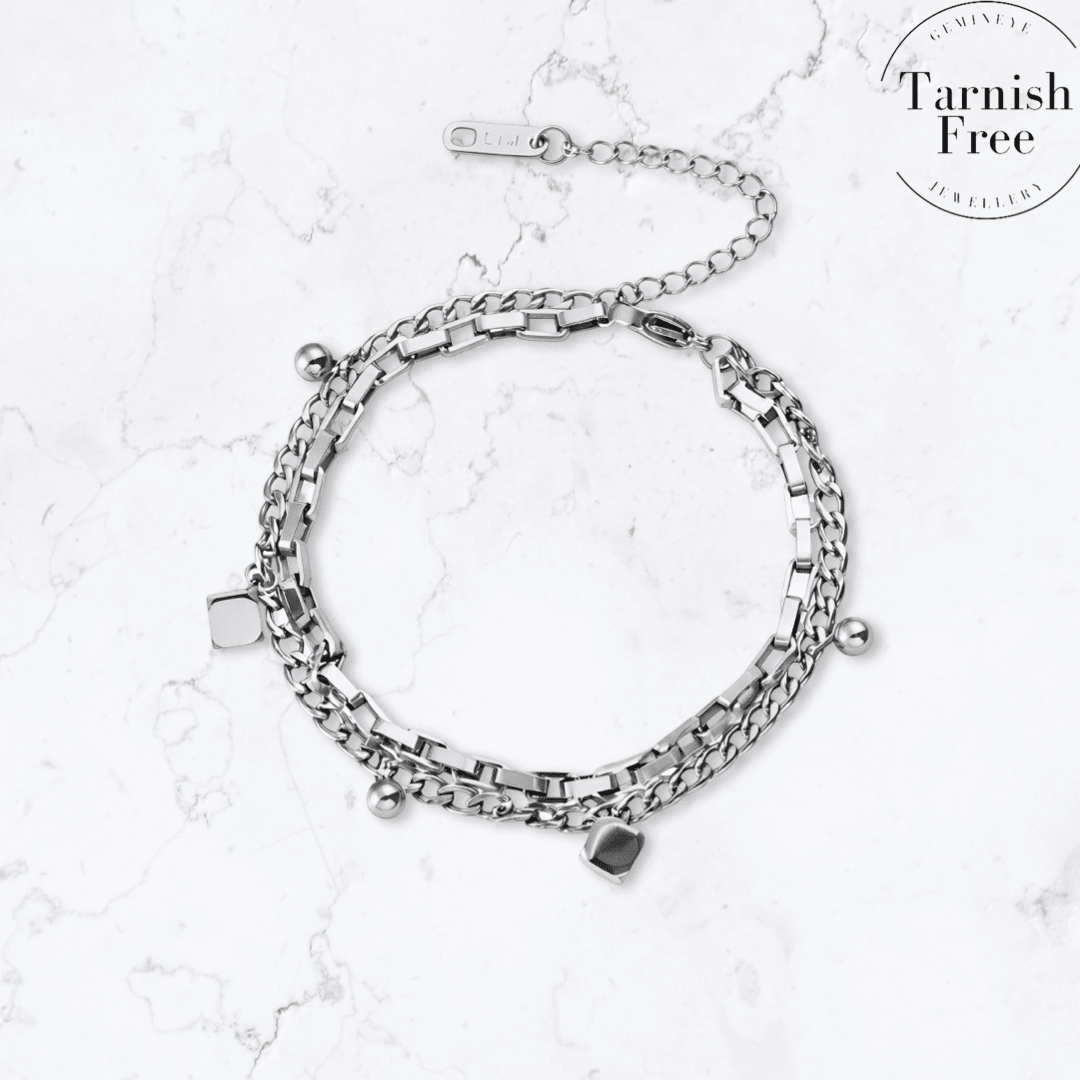 Silver Duo Chain Bracelet - Gemineye Jewellery