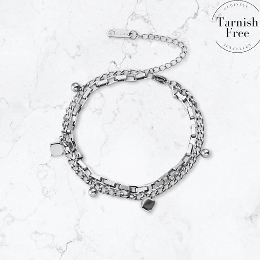 Silver Duo Chain Bracelet - Gemineye Jewellery