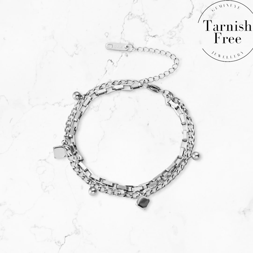 Silver Duo Chain Bracelet - Gemineye Jewellery