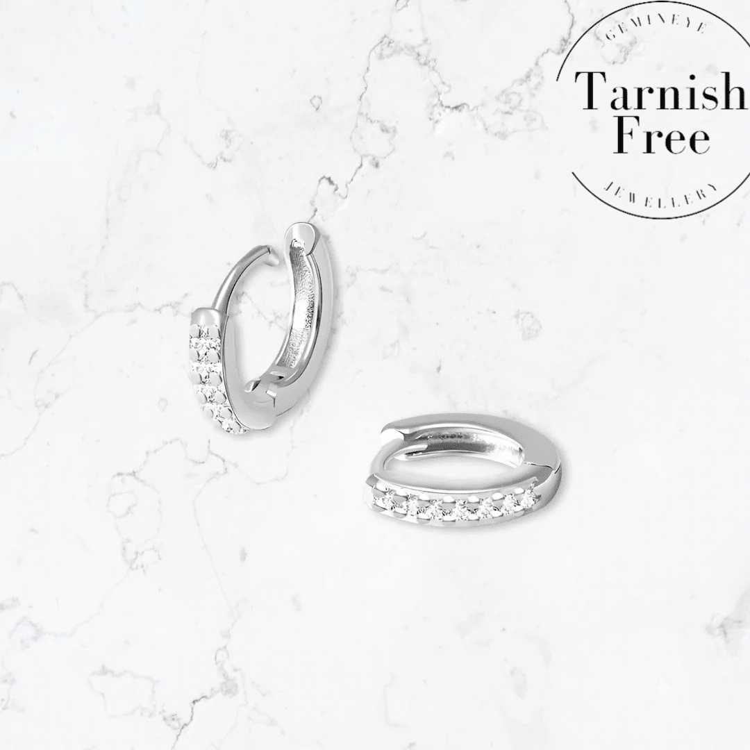 Silver Helix Huggies - Gemineye Jewellery