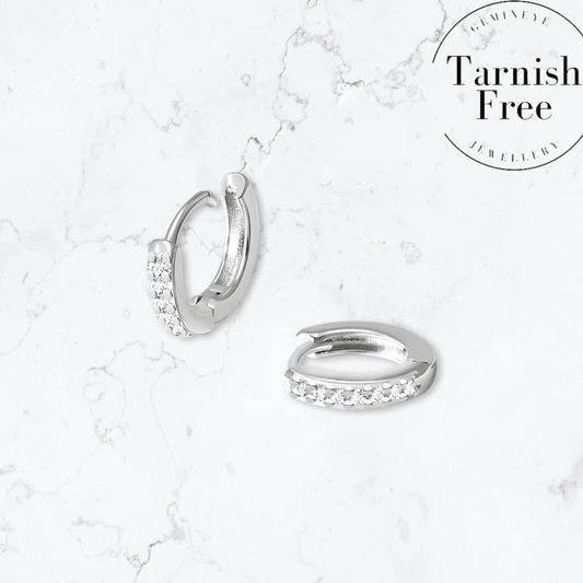 Silver Helix Huggies - Gemineye Jewellery