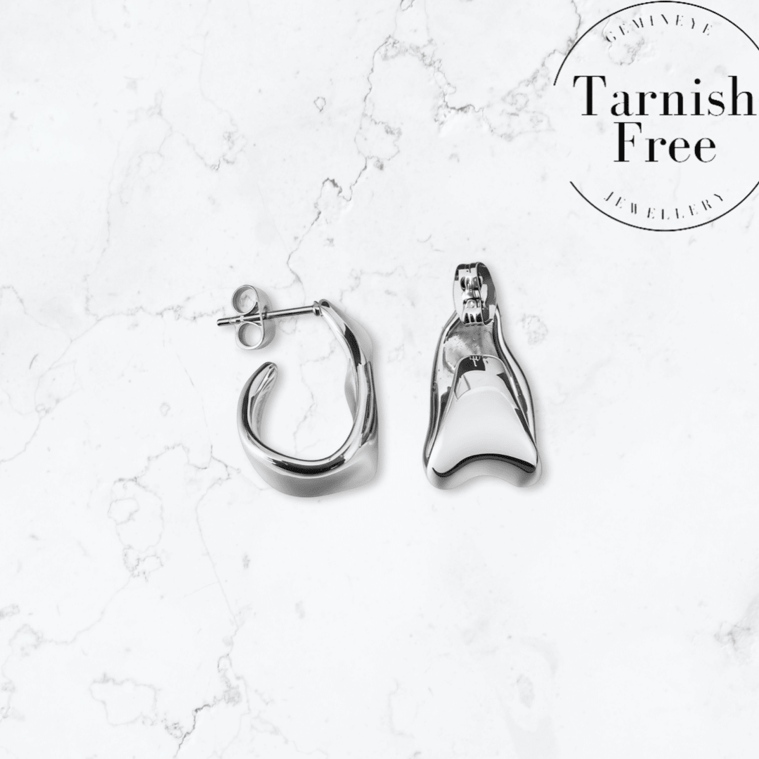 Silver Molten Drop Earrings - Gemineye Jewellery