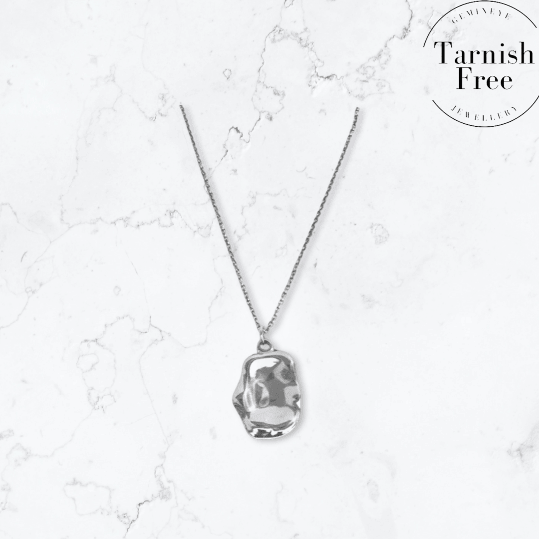 Silver Molten Pendant Necklace - Gemineye Jewellery