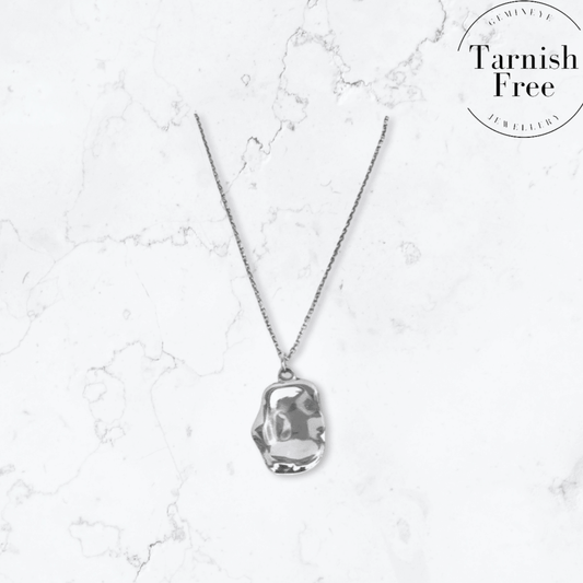 Silver Molten Pendant Necklace - Gemineye Jewellery