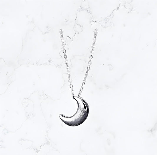 Silver Moon Pendant Necklace - Gemineye Jewellery