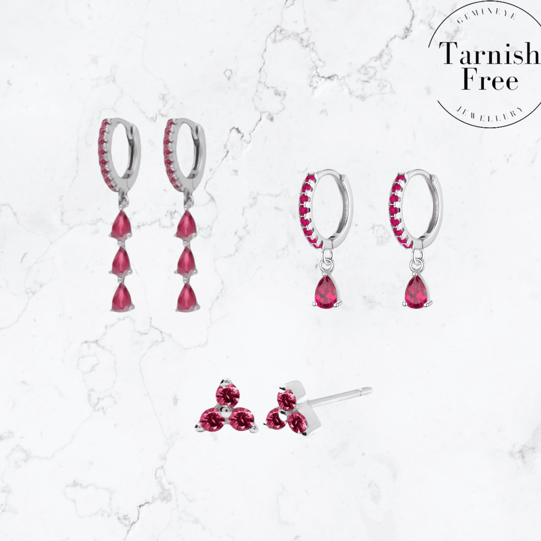 Silver Pink Stacker Set - Gemineye Jewellery