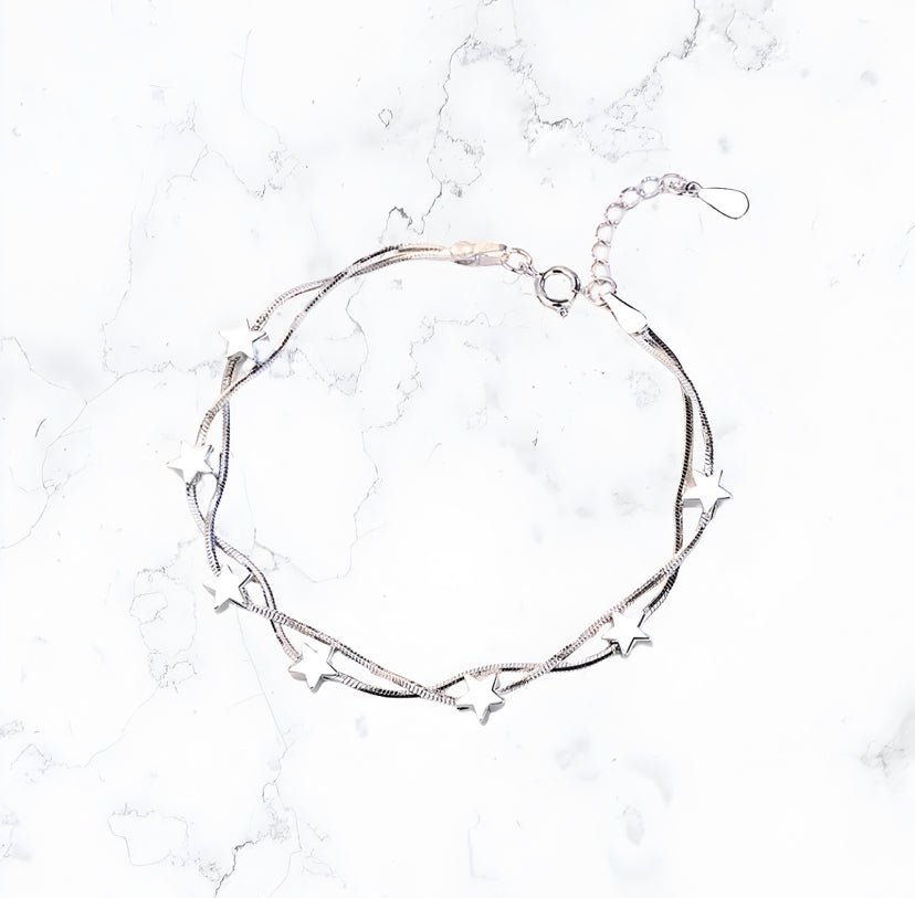 Silver Star Charm Bracelet - Gemineye Jewellery