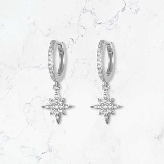 Silver Star Huggies - Gemineye Jewellery