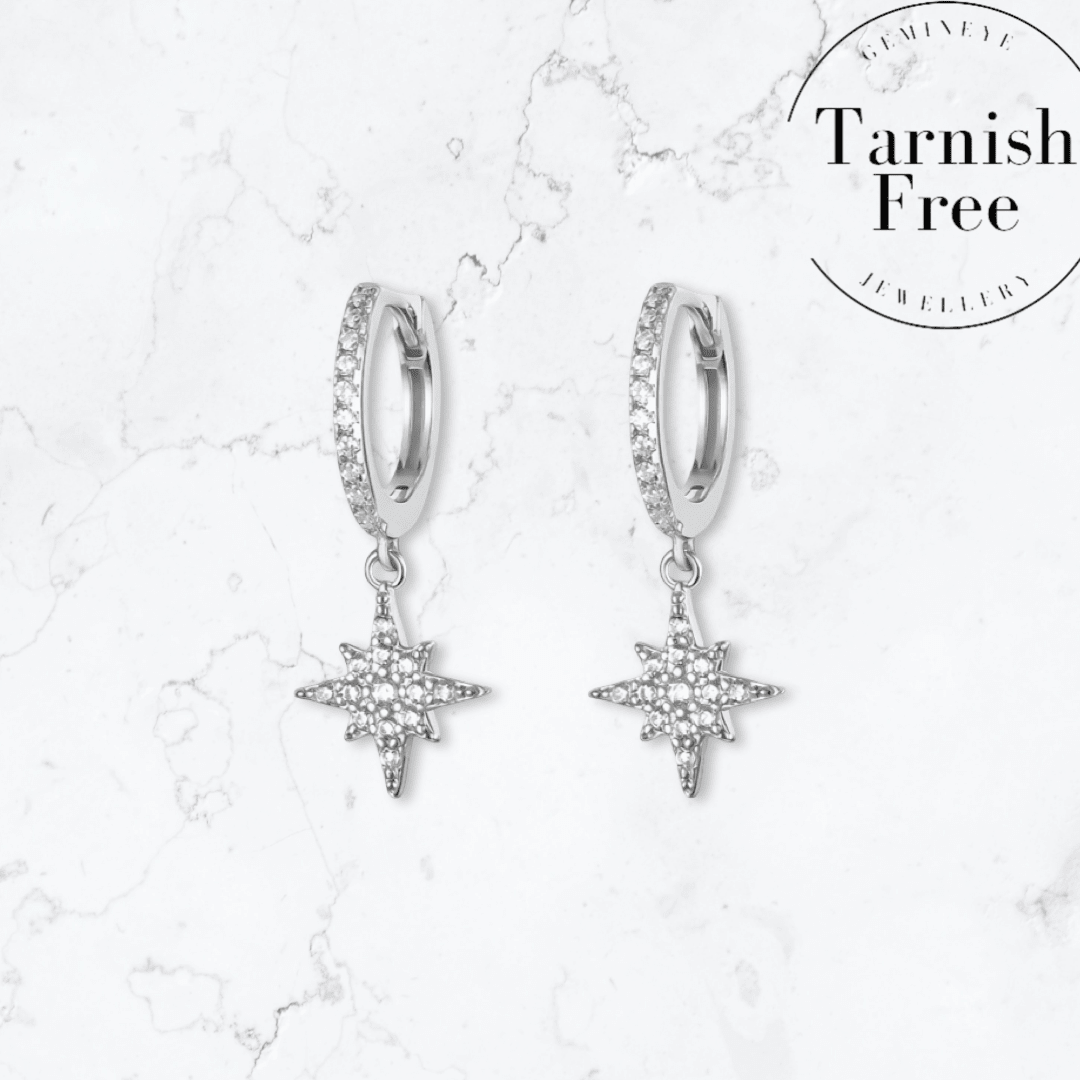 Silver Star Huggies - Gemineye Jewellery