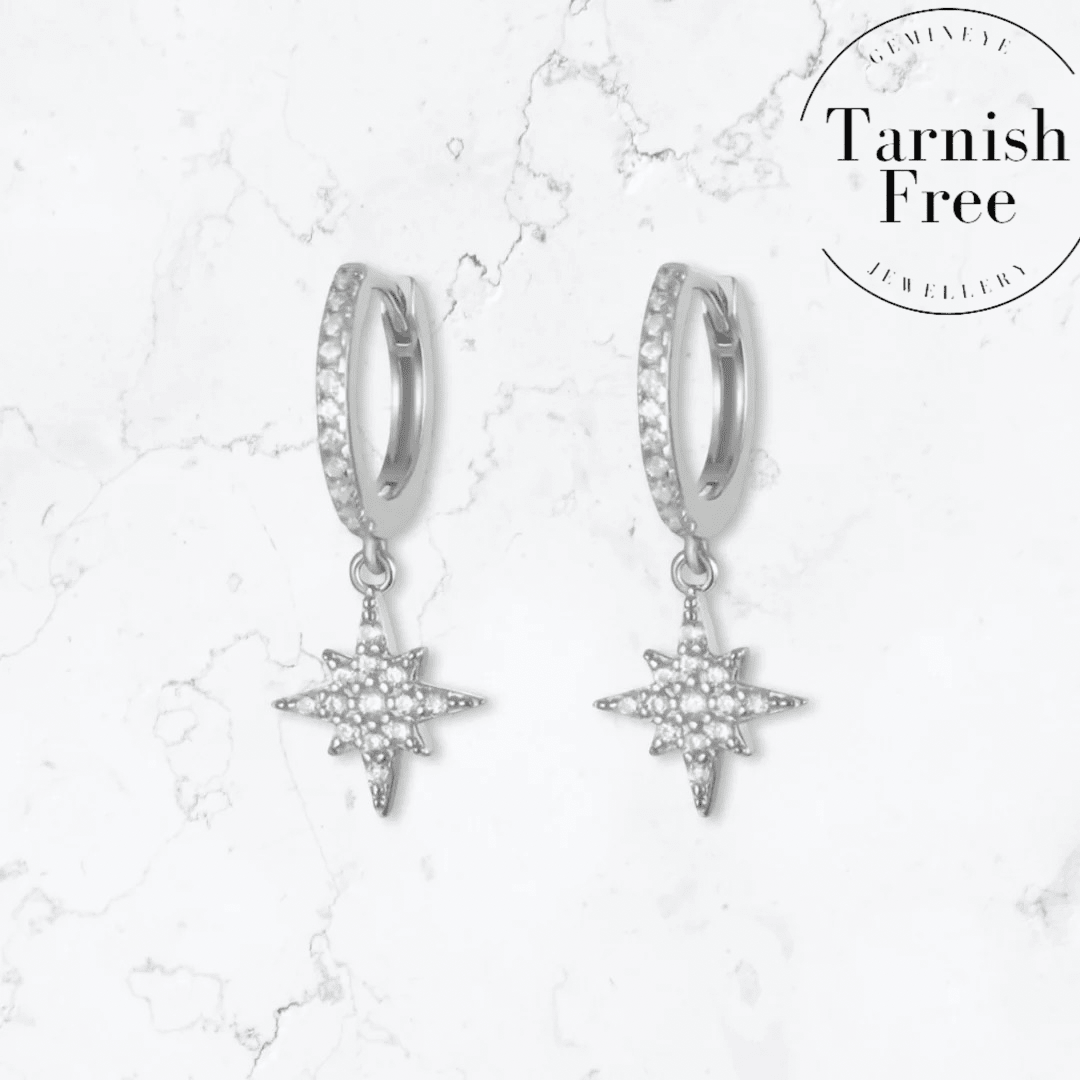 Silver Star Huggies - Gemineye Jewellery