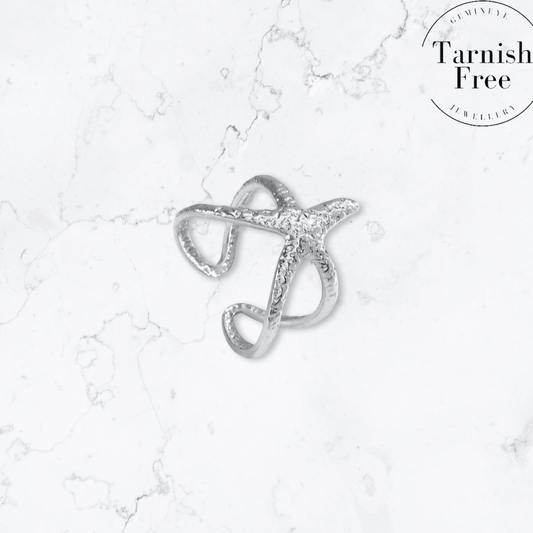 Silver Starfish Ring - Gemineye Jewellery