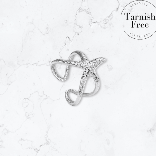 Silver Starfish Ring - Gemineye Jewellery