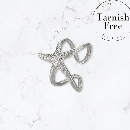 Silver Starfish Ring - Gemineye Jewellery