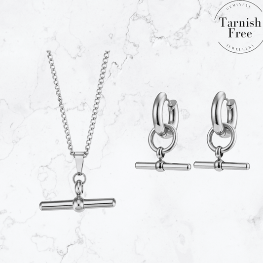 Silver T-Bar Duo - Gemineye Jewellery
