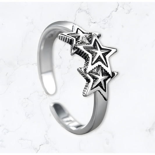 Silver Three Star Ring - Gemineye Jewellery